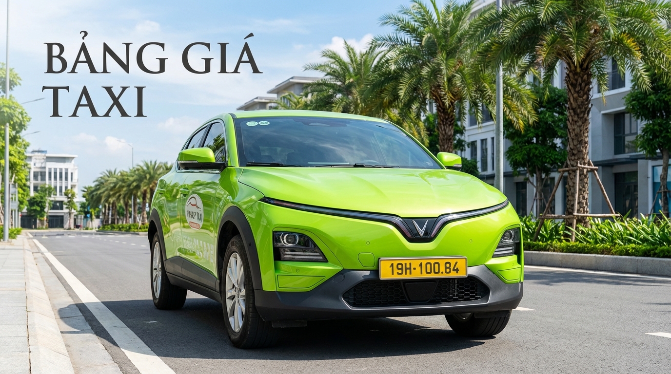 Bảng giá taxi Long Xuyên 2026 - Xe điện VinFast VF6 màu xanh cốm biển số 19H-100.84