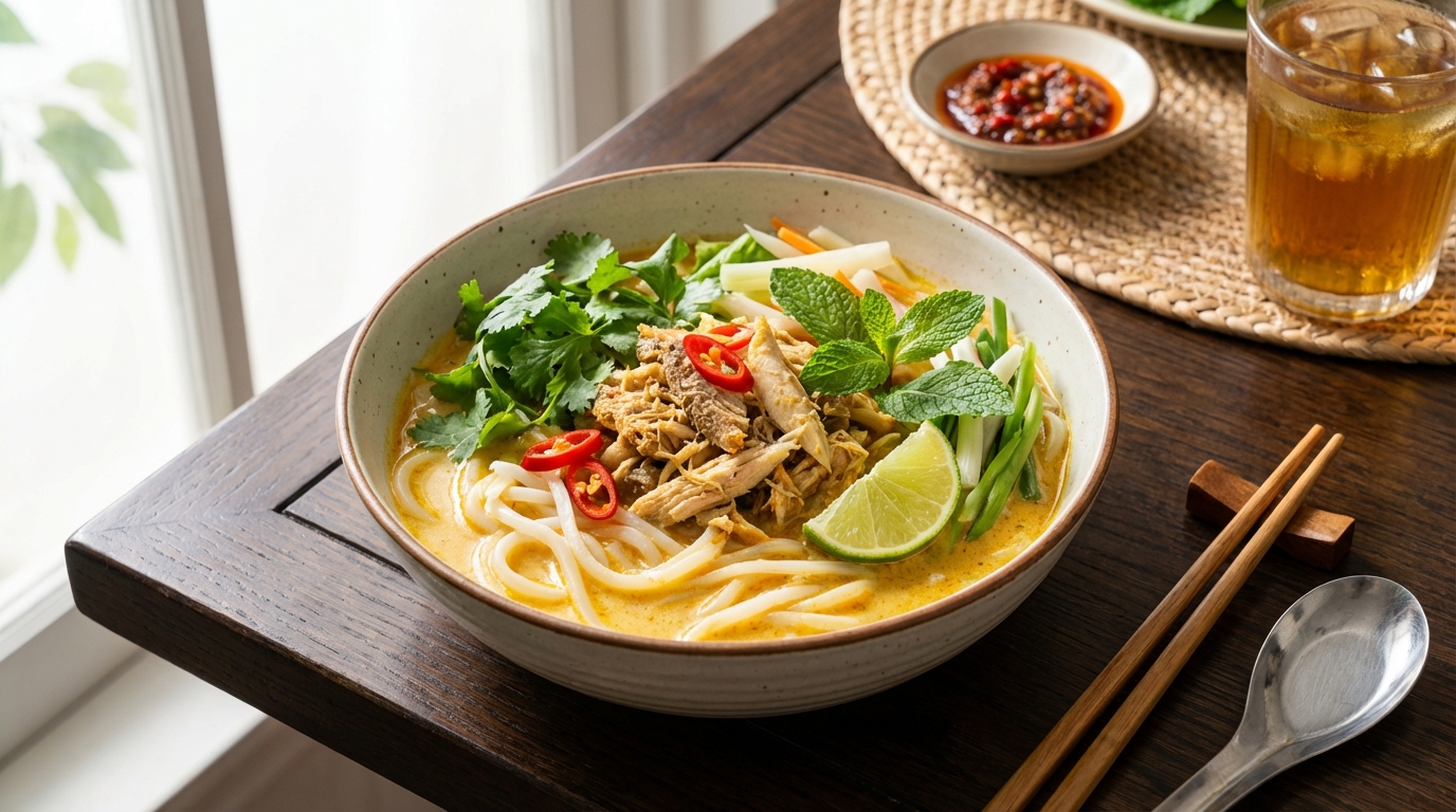 Bún kèn Hà Tiên với nước cốt dừa