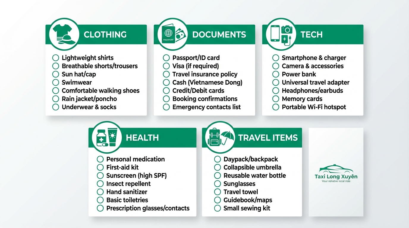 Checklist chuẩn bị đồ đạc đi du lịch An Giang