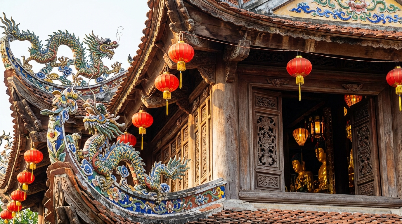 Chi tiết kiến trúc trang trí đặc sắc của Chùa Sắc Tứ Tam Bảo