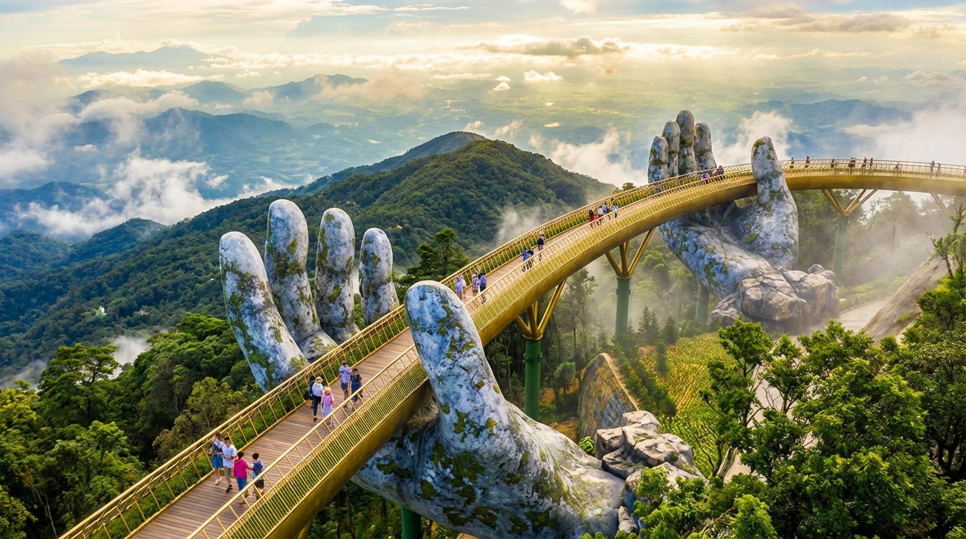 Cầu Vàng Bà Nà Hills Đà Nẵng - điểm đến nổi tiếng