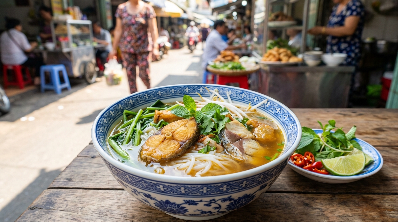 Bún cá Rạch Giá - món ăn sáng đặc sản không thể bỏ lỡ