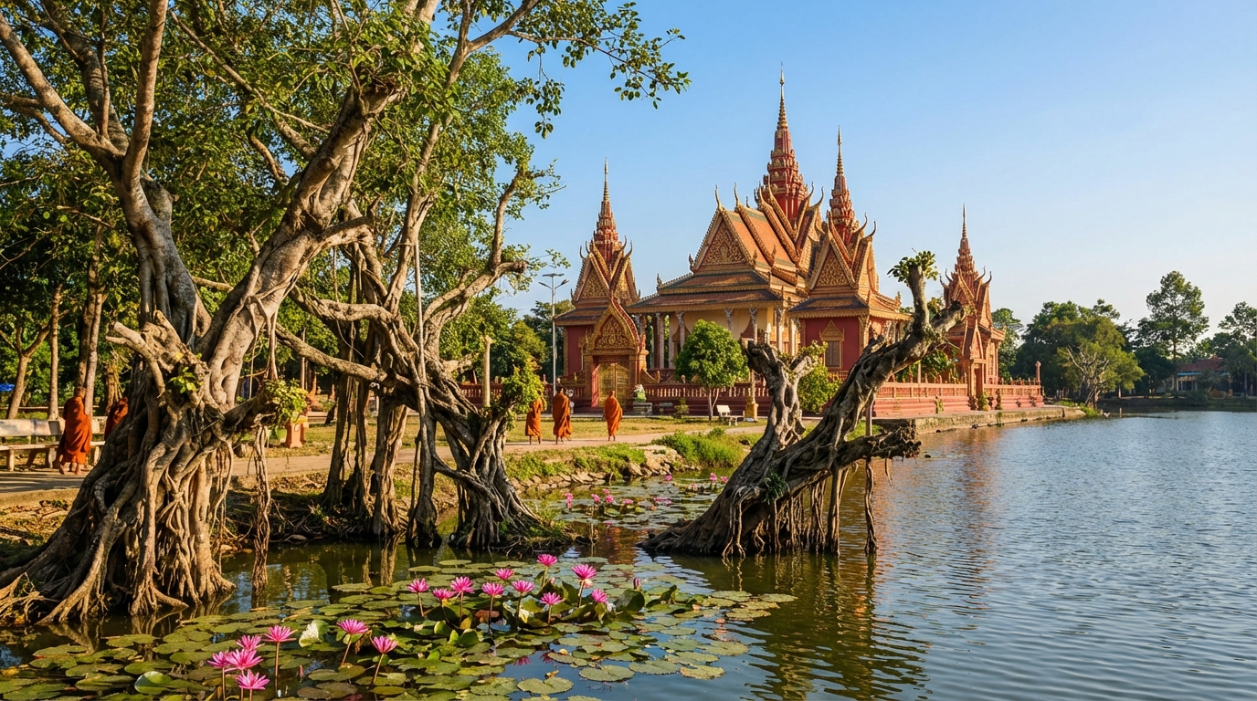 Chùa Khmer cổ kính và Ao Bà Om tại Trà Vinh