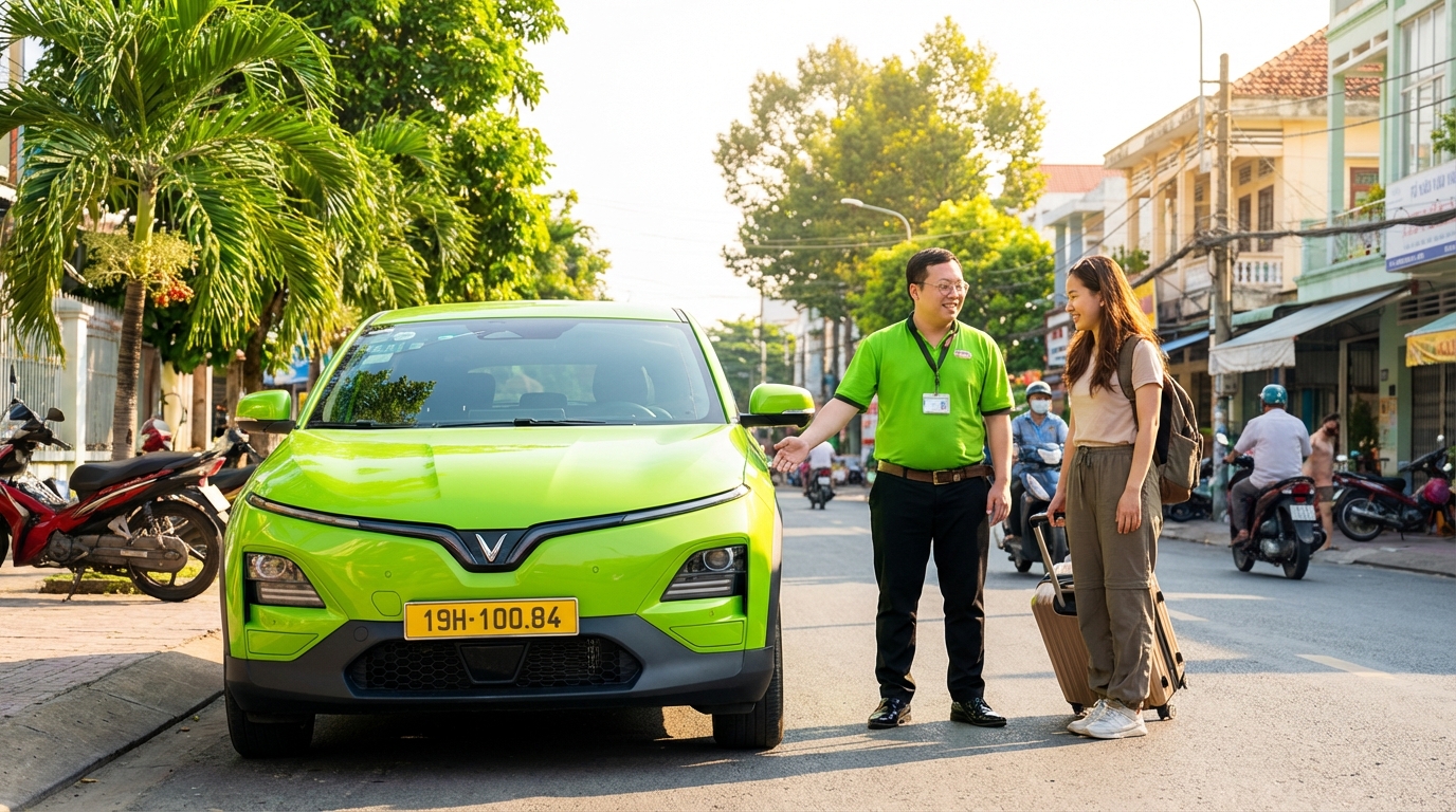 Tài xế taxi nhiệt tình hỗ trợ hành khách lần đầu đi Rạch Giá từ Long Xuyên