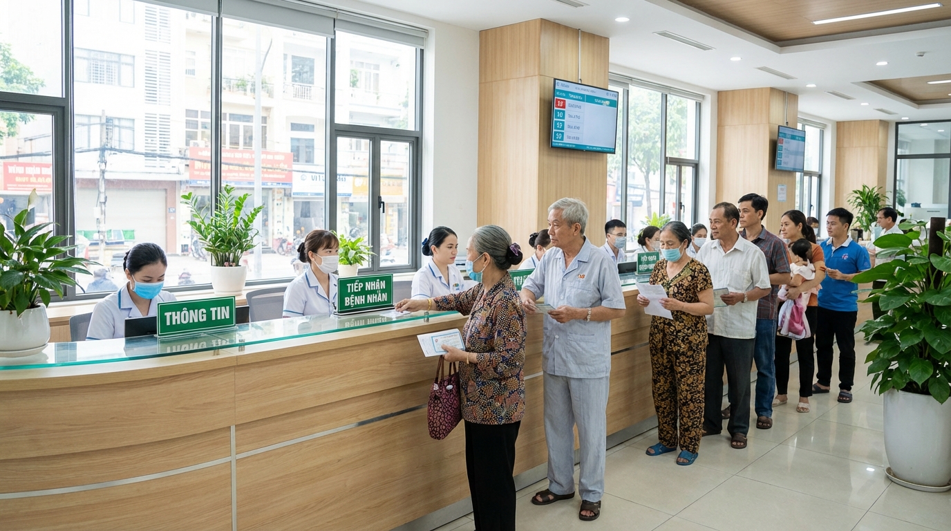Khu vực đăng ký khám bệnh tại Bệnh viện Chợ Rẫy