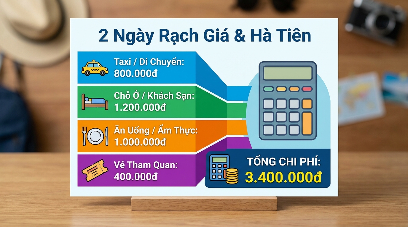 Bảng chi phí ước tính cho tour 2 ngày