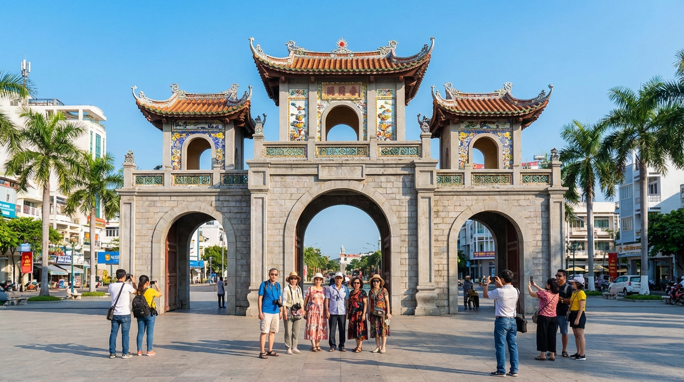 Cổng Tam Quan - biểu tượng của Rạch Giá tại khu Phú Cường