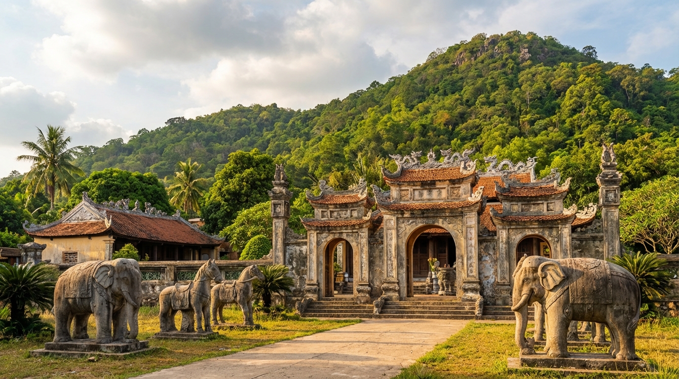 Lăng Thoại Ngọc Hầu với kiến trúc cổ thời Nguyễn dưới chân Núi Sam