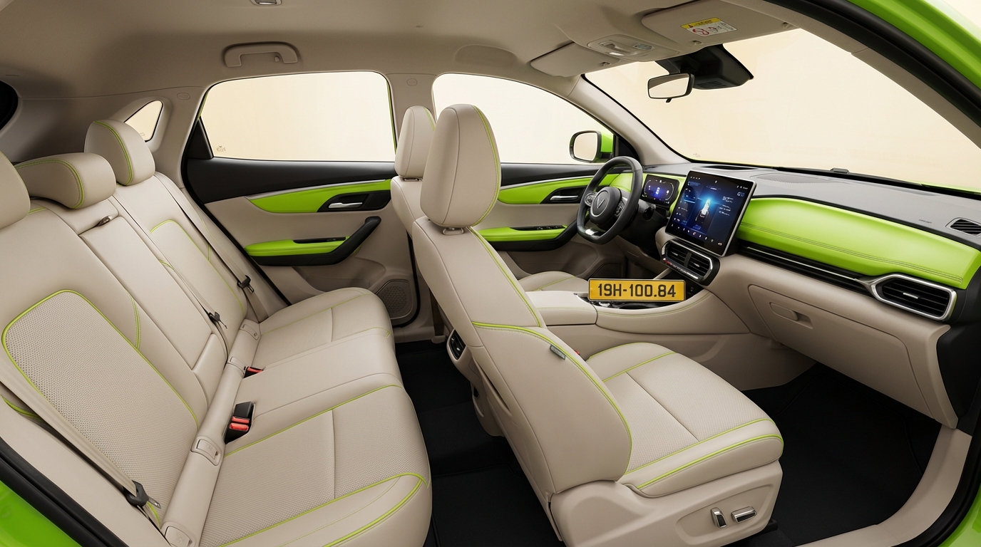 Nội thất taxi VinFast VF6 rộng rãi, thoải mái cho chuyến đi dài