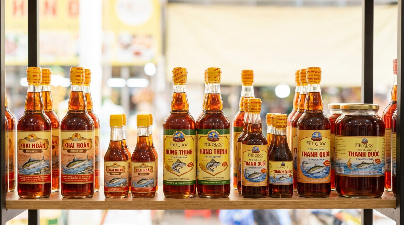Các thương hiệu nước mắm Phú Quốc nổi tiếng: Khải Hoàn, Hưng Thịnh, Thanh Quốc