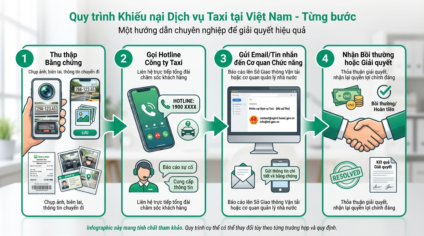 Quy trình khiếu nại khi gặp vấn đề với dịch vụ taxi