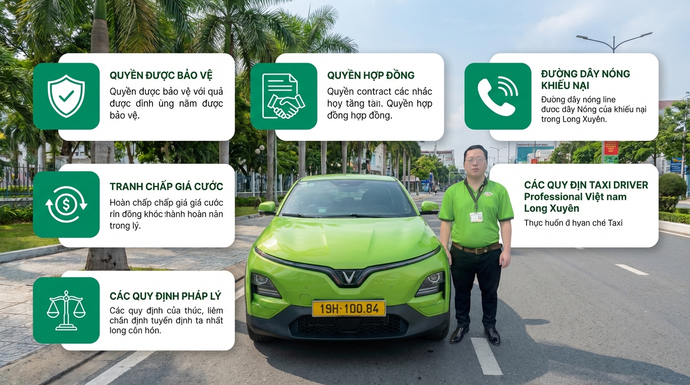 Tài xế taxi chuyên nghiệp phục vụ khách hàng, bảo vệ quyền lợi hành khách