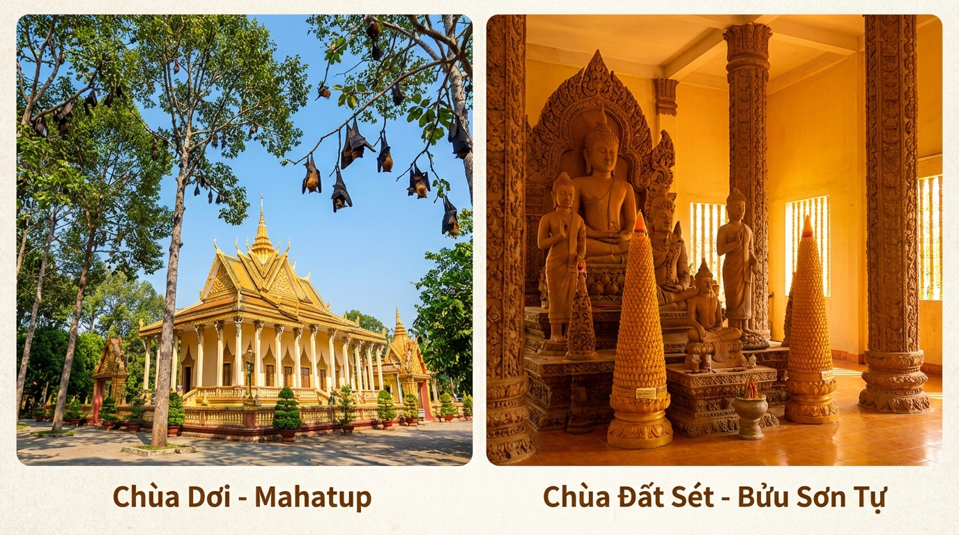 Chùa Dơi và Chùa Đất Sét nổi tiếng tại Sóc Trăng