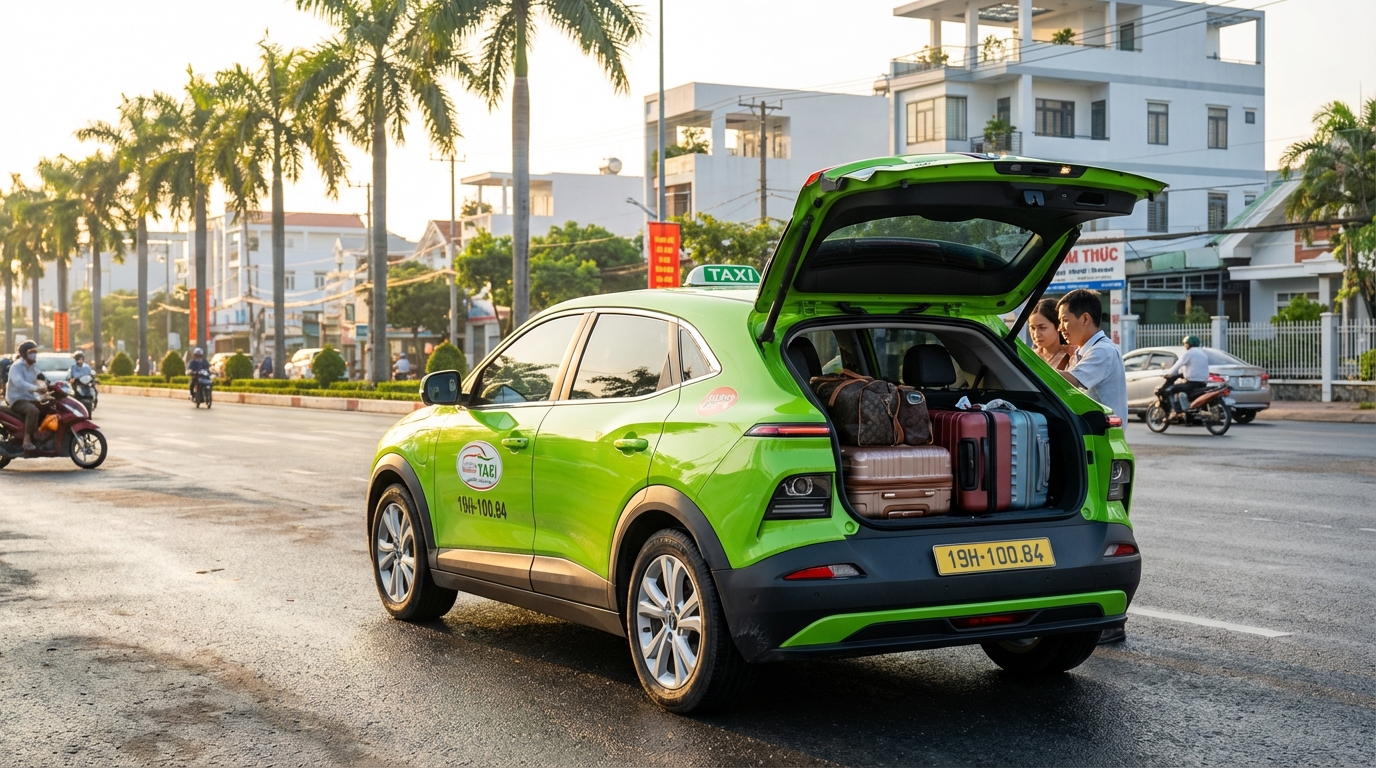 Taxi VinFast khởi hành từ Long Xuyên đưa khách đi sân bay