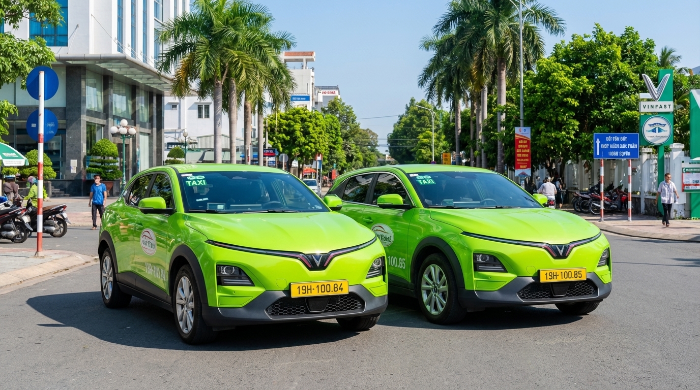 So sánh taxi điện Xanh SM và VinFast VF6 tại Long Xuyên An Giang