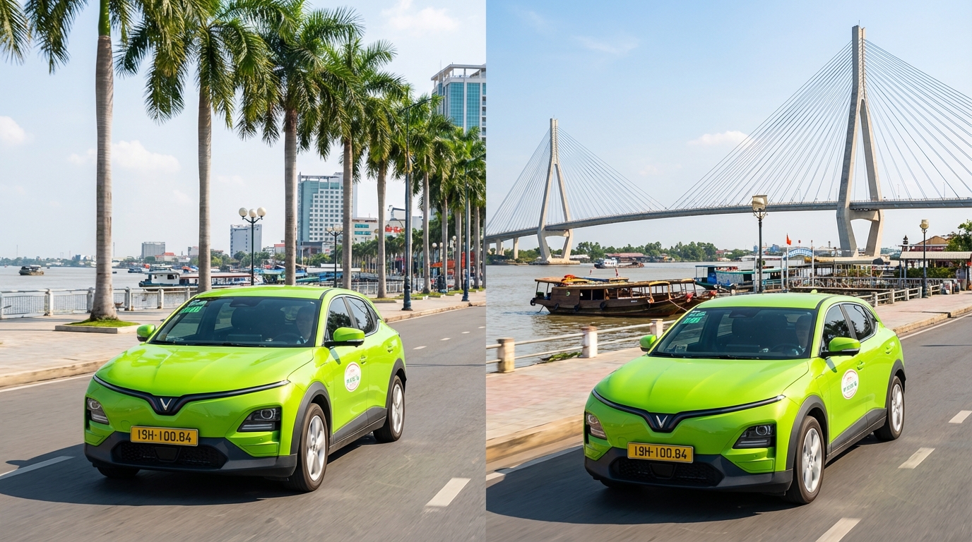 So sánh thuê xe du lịch Long Xuyên và Cần Thơ với taxi VinFast VF6