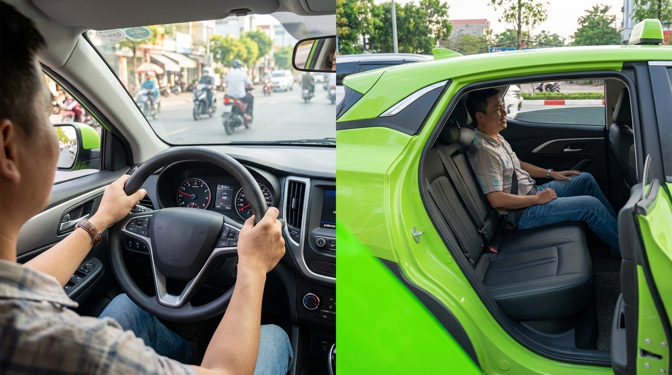 So sánh thuê xe tự lái và đi taxi VinFast VF6 tại An Giang