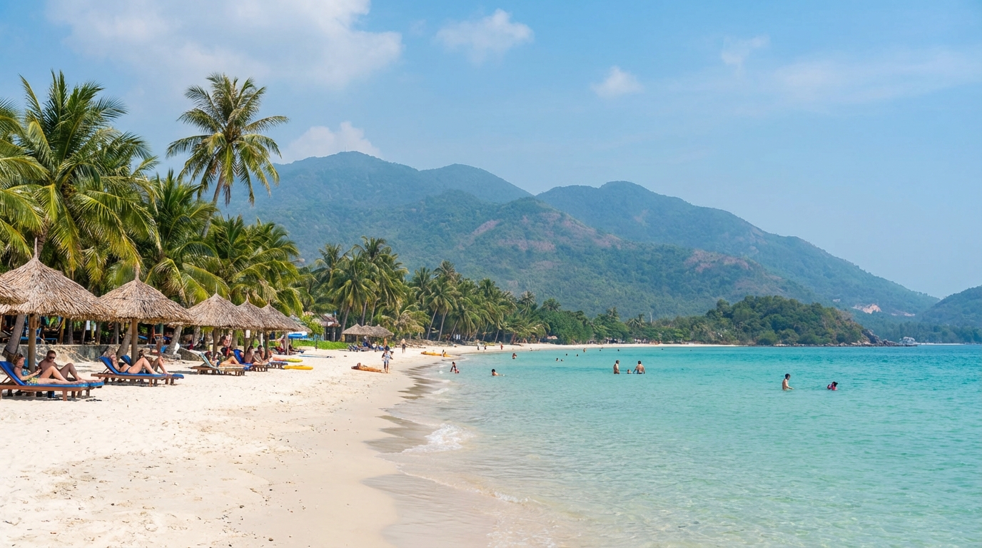Bãi biển Hà Tiên đẹp trong lộ trình tour