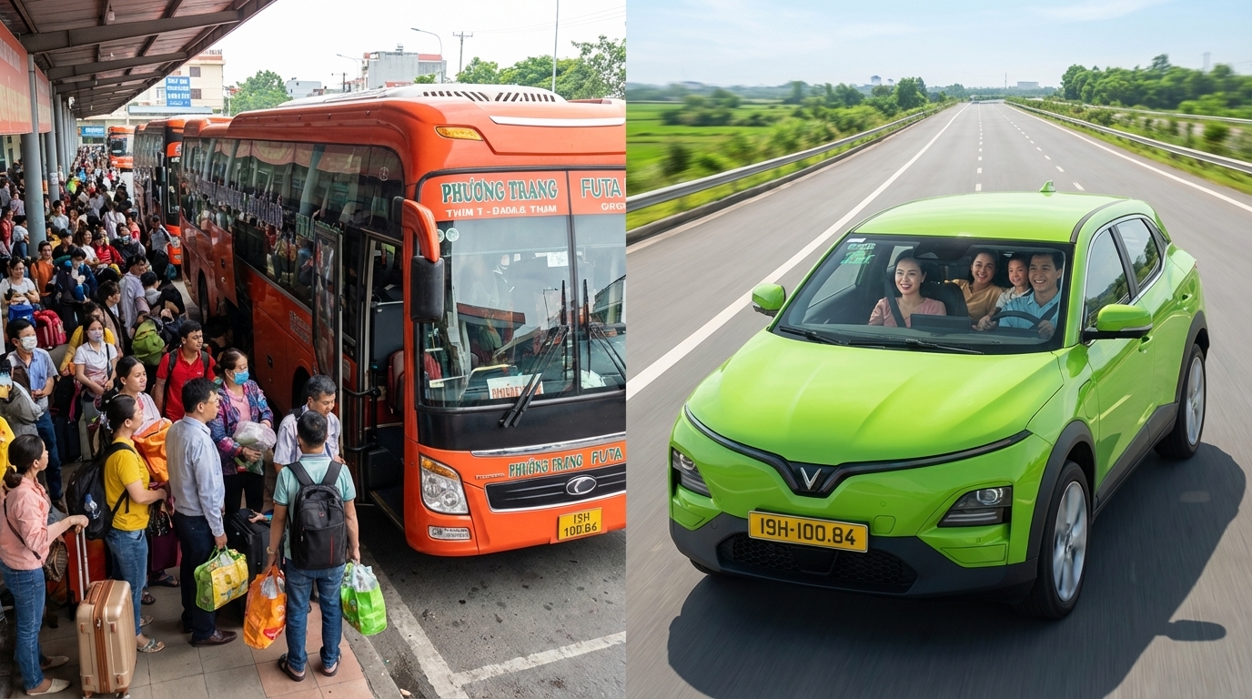 So sánh xe khách Phương Trang và taxi riêng VinFast VF6