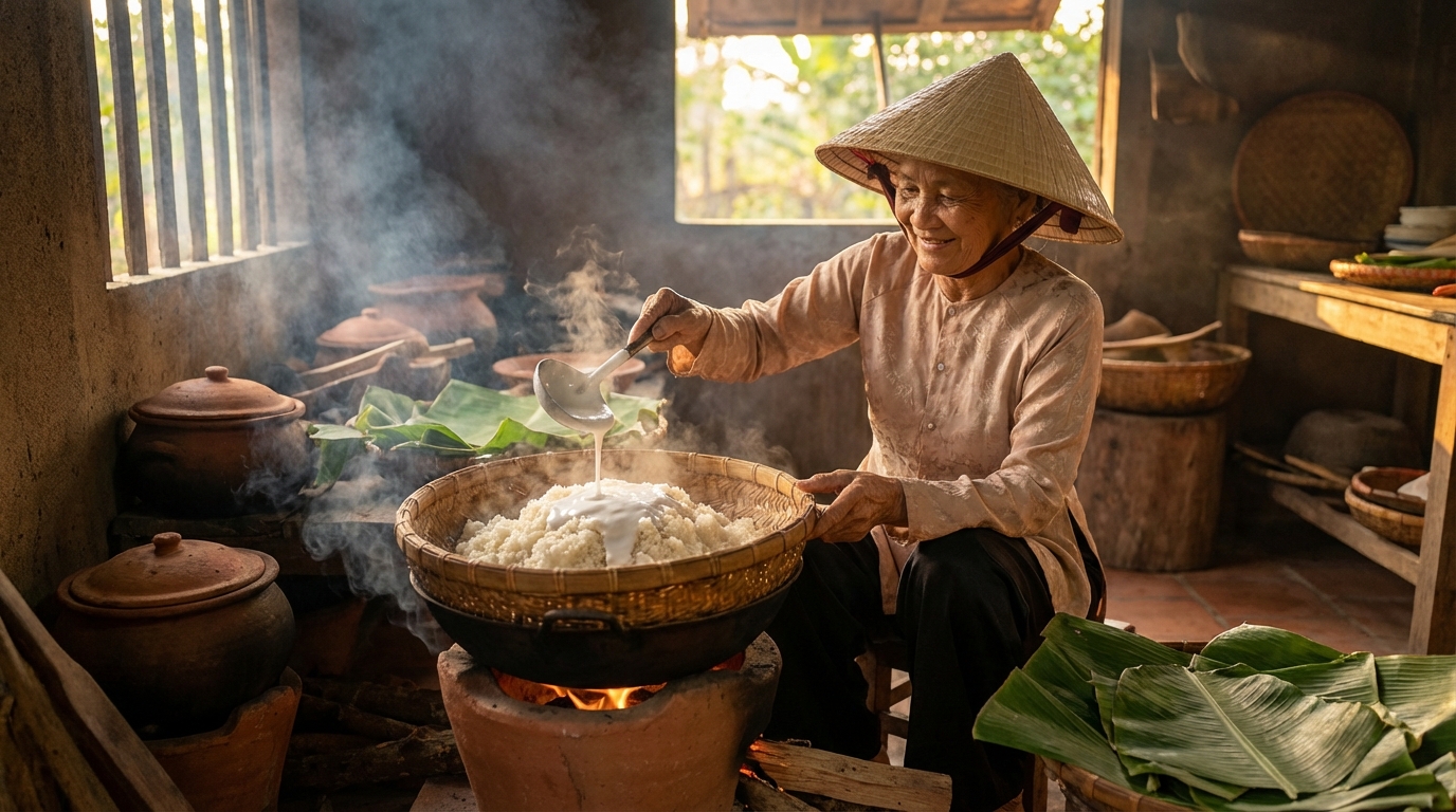 Quy trình chế biến xôi xiêm truyền thống
